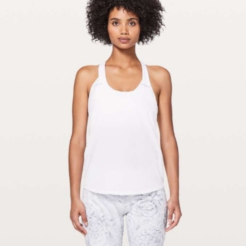 Lululemon Breezy Singlet Tank Top In a Very Light Pink Shade Size Medium no dot - Picture 4 of 13